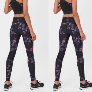 Sweaty Betty Floral High Waist Mesh Insert Legging